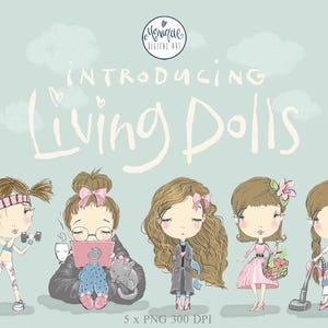 Brown hair Girl Clipart,Red Head,Cute Girls clipart,Chibi girls,Shopping girl,workout girl,Planner Girls,Planner Stickers,doll clipart