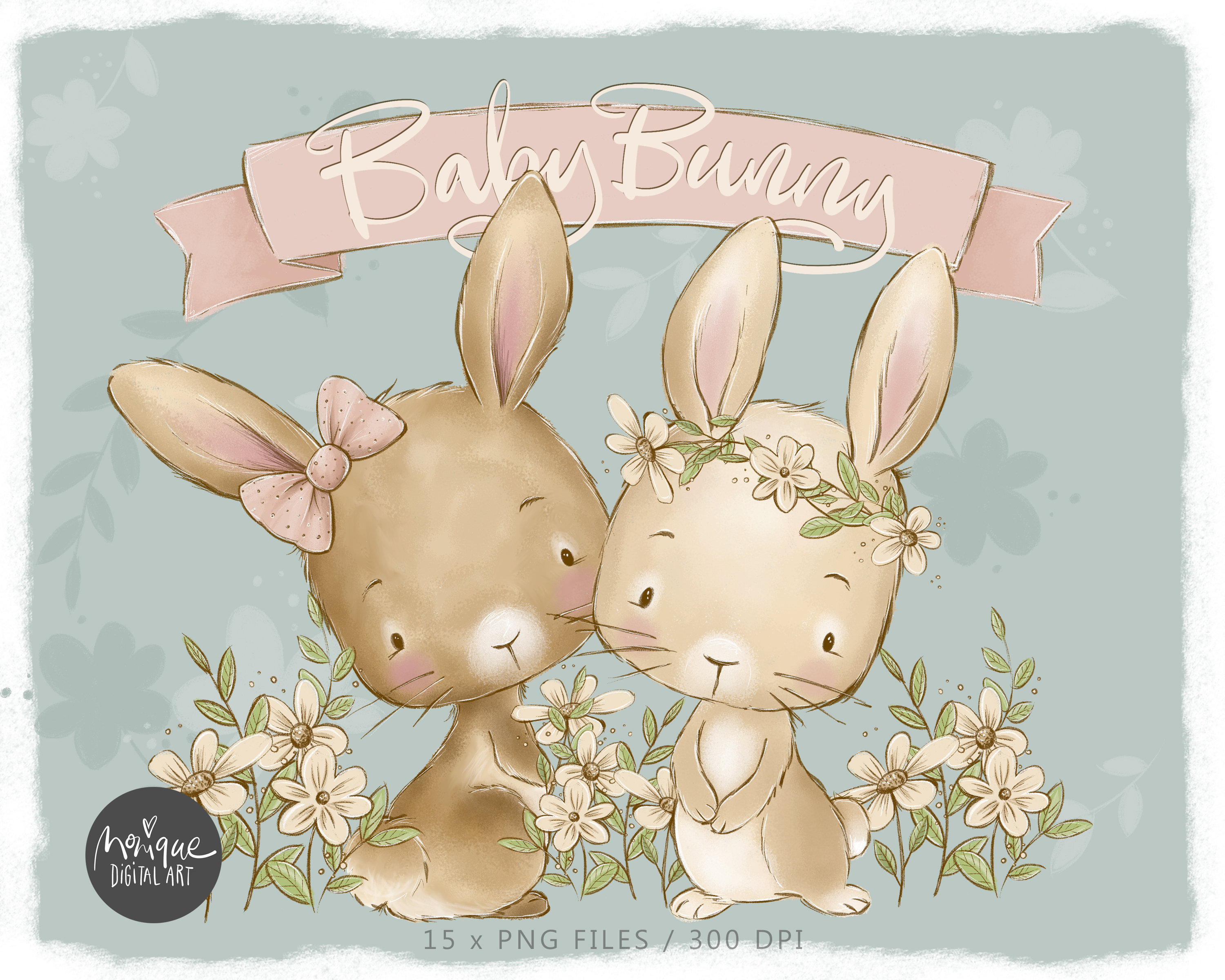 Bunny Clipart, Baby Bunnies, Rabbits, Cute Rabbit, Easter Bunny Clipart,  Nursery Bunny Art, Unisex Bunny Art, Png Bunny, Hand Drawn Easter - Etsy