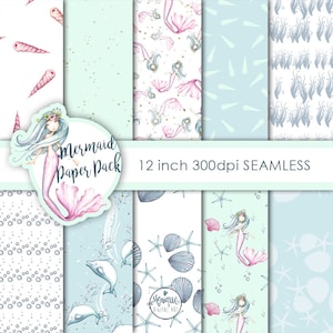 Mermaid paper,seamless pattern mermaid,mermaid pattern,Pattern Background,Graphics Resources,Pattern,Planner girl,Planner stickers,Scrapbook