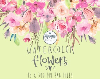 Watercolor flowers,clipart flowers,floral wreath,wedding flowers,spring flowers,flowers clipart,mothers day flowers,watercolor floral