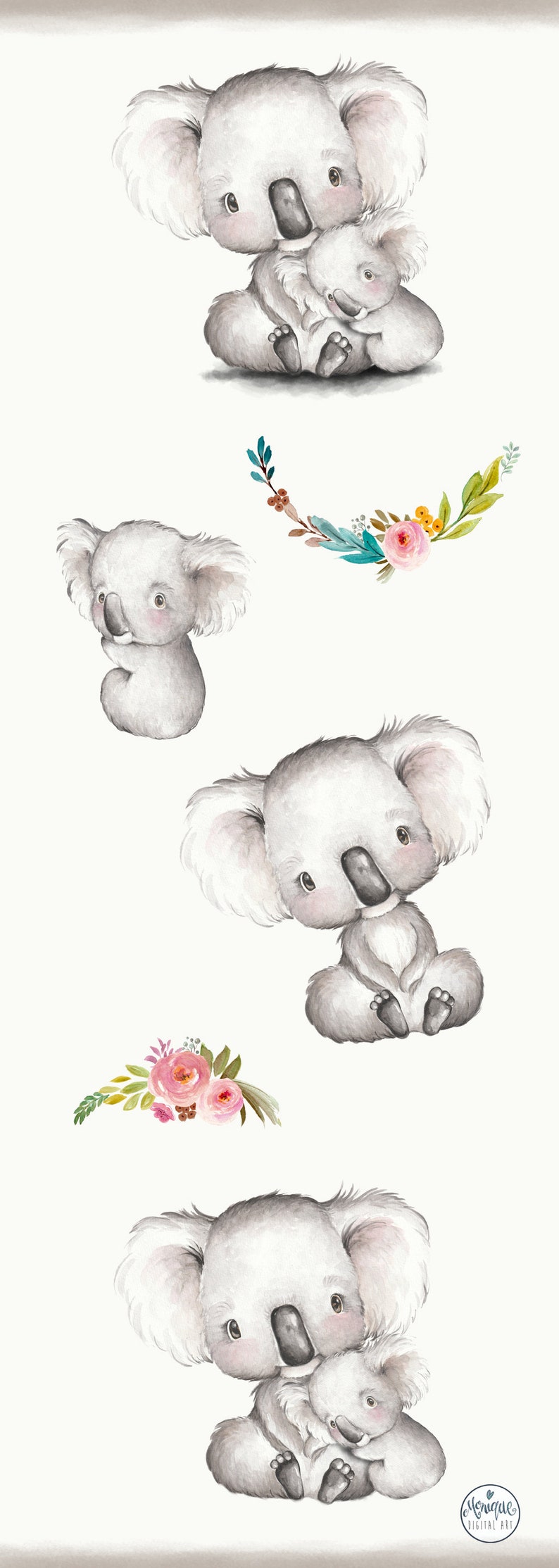 Koala Clipart Watercolor, Mum Baby Koala, Koala Art, Australian Animals ...