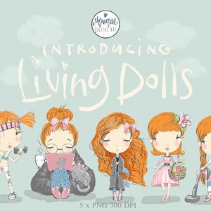 Red hair Girl Clipart,Red Head,Cute Girls clipart,Chibi girls,Shopping girl,workout girl,Planner Girls,Planner Stickers,doll clipart,Monique
