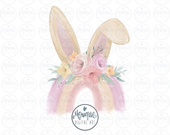 Easter bunny Sublimation Design Download, Easter Digital Download, Commercial Use, Hand drawn Bunny PNG, instant download, bunny ears