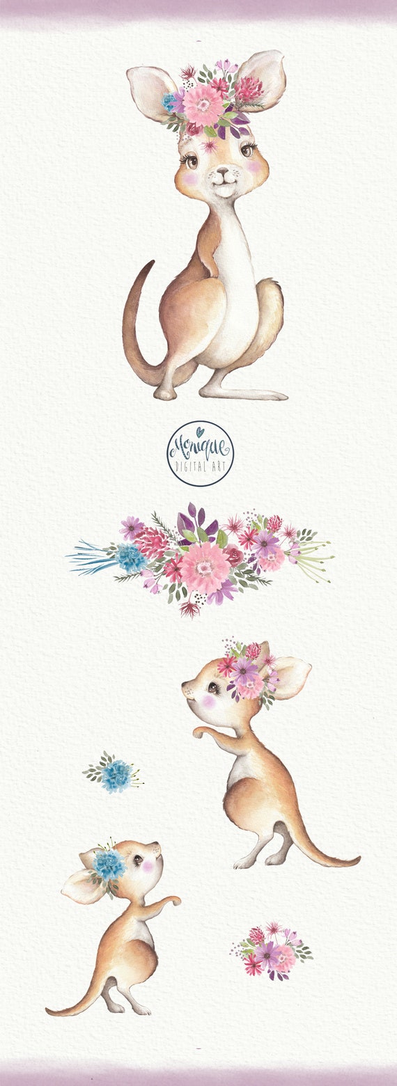 Kangoeroe Clipart Aquarel, moeder baby kangoeroe, kangoeroe kunst,  Australische dieren, Australische dieren in het wild, bloemenkroon,  kwekerij kunst, joey - Etsy België, image size:570x1560