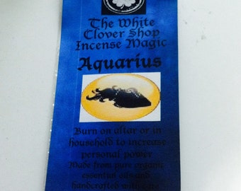 The White Clover Shop's Aquarius Incense... Burn on altar or in household for personal power