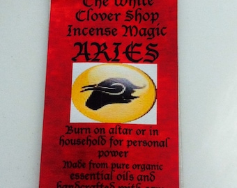 The White Clover Shop's Aries Incense... Burn on altar or in household for personal power