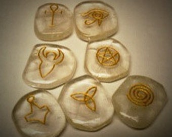 Clear Quartz Wiccan 7 Piece Disk Set