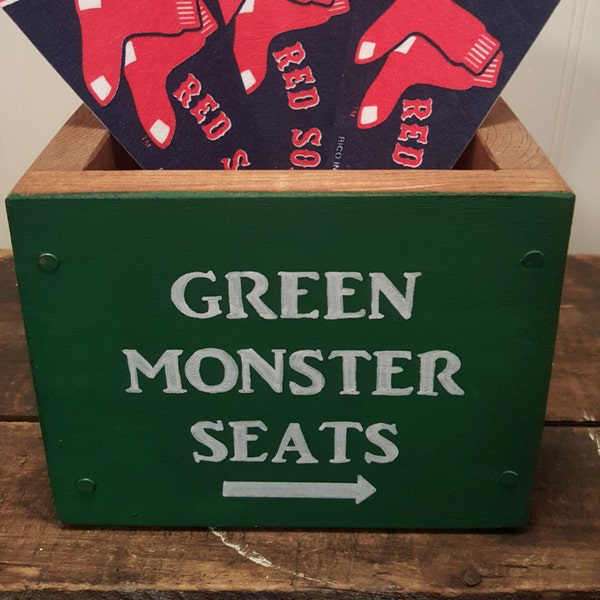 Fenway Park Boston Red Sox decor, Green Monster Seats, Gift for BoSox fan, Mancave decor, Memory box, Baseball gift, Wooden box, Party decor