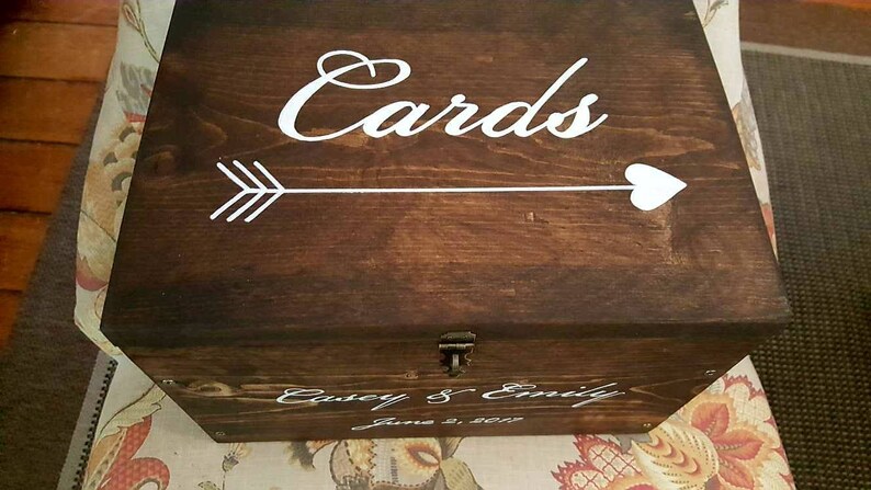 Wedding card box, Rustic wedding, Wedding decor, Lockable card box, Money box, Custom card box, Wood card box, Advice box, Personalized box 
