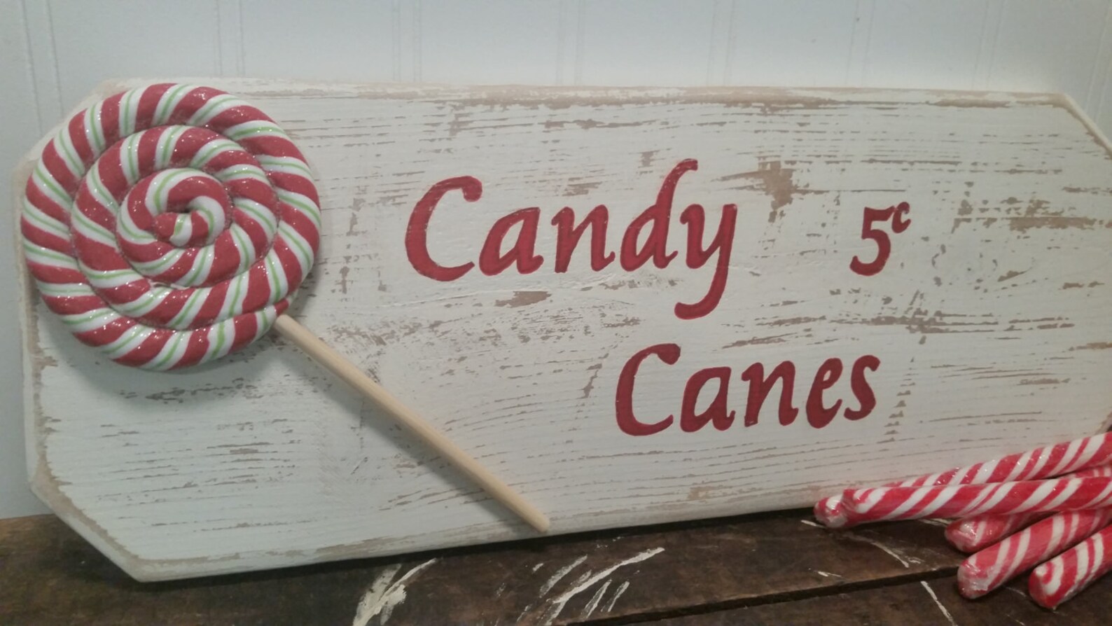 Christmas sign Handpainted candy cane sign crafted with Etsy