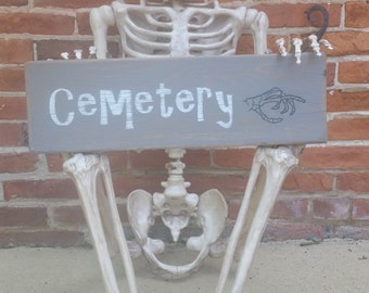 Halloween decor, handpainted sign, crafted from upcycled wood, for your Halloween party or porch and front door decor!