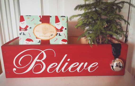 Believe Long Planter Box Holiday Table Decor Polar Express Etsy