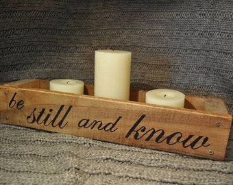 Be Still and Know...handpainted upcycled wooden Box