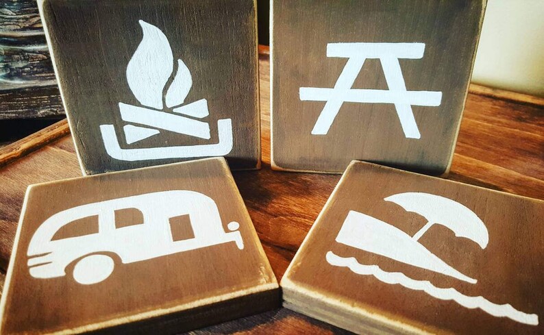 Drink Coasters Wooden Camping Rv Living Outdoor Image 0