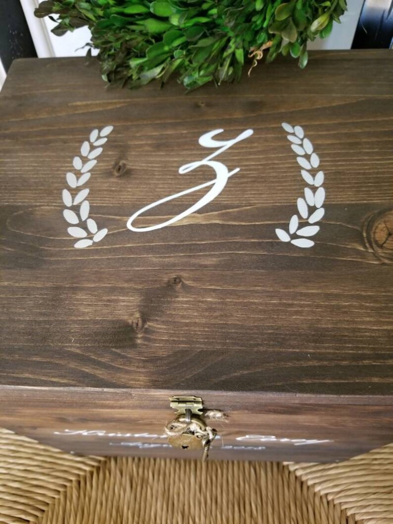 Large Wedding Card Box Rustic Wooden Card Box Anniversary Etsy