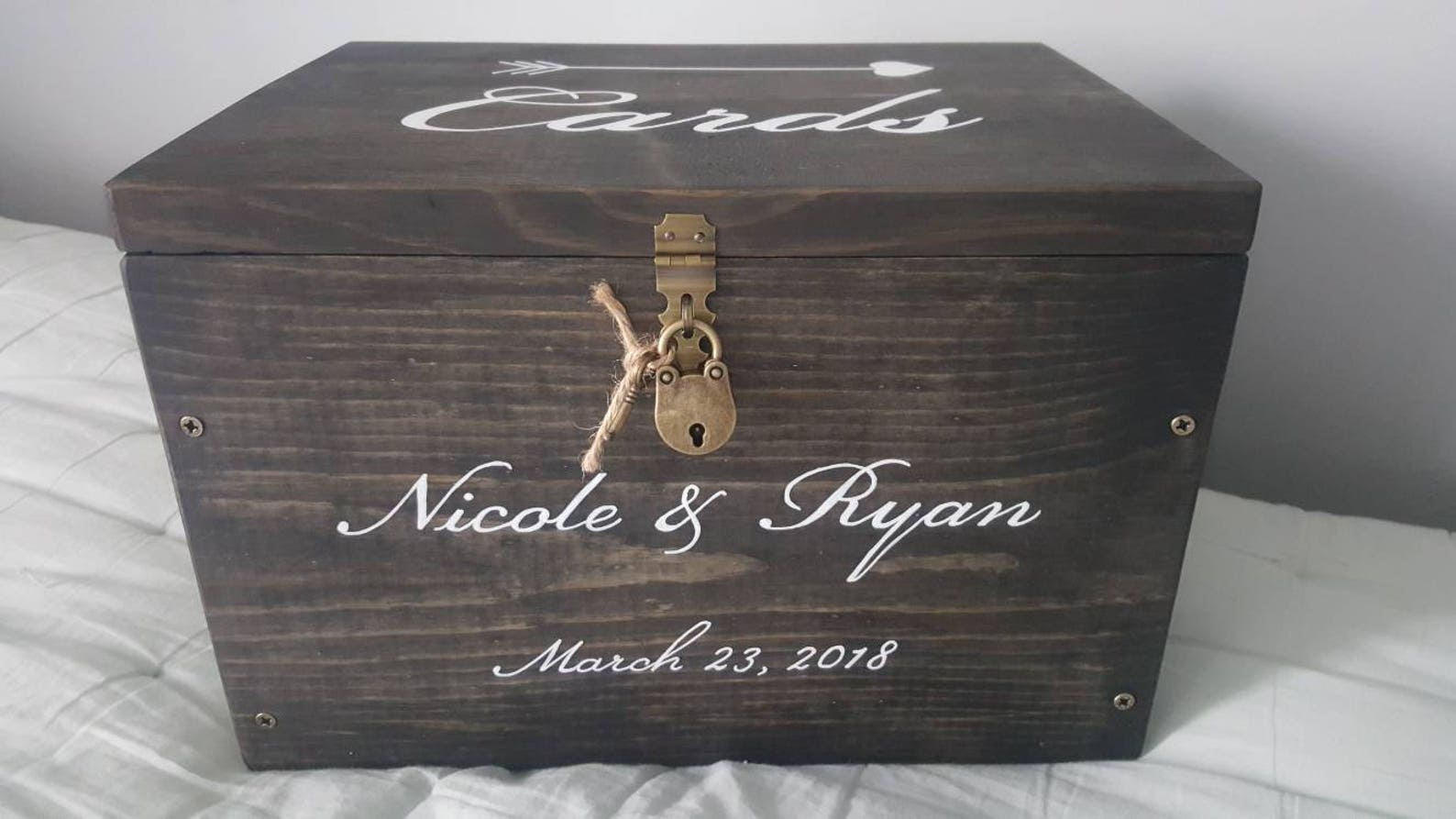 Wedding Card Box Rustic Wedding Wedding Decor Lockable Card Etsy