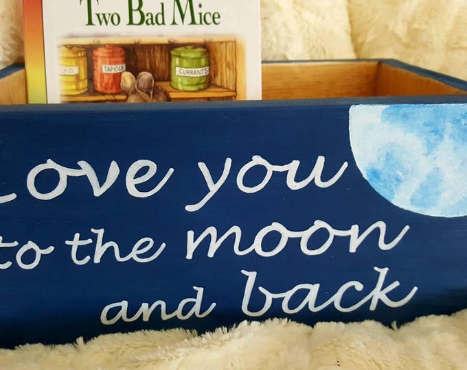 Love You to the Moon and Back Book Box Blue Nursery Decor Etsy