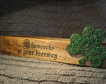 Shamrock Irish box, St Patty's Day accent, St. Patrick's day home decor, Wooden box, Shamrocks at your doorway, Luck of the Irish, Shamrocks