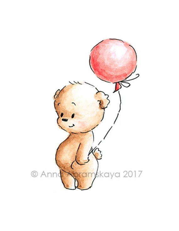 teddy with balloon