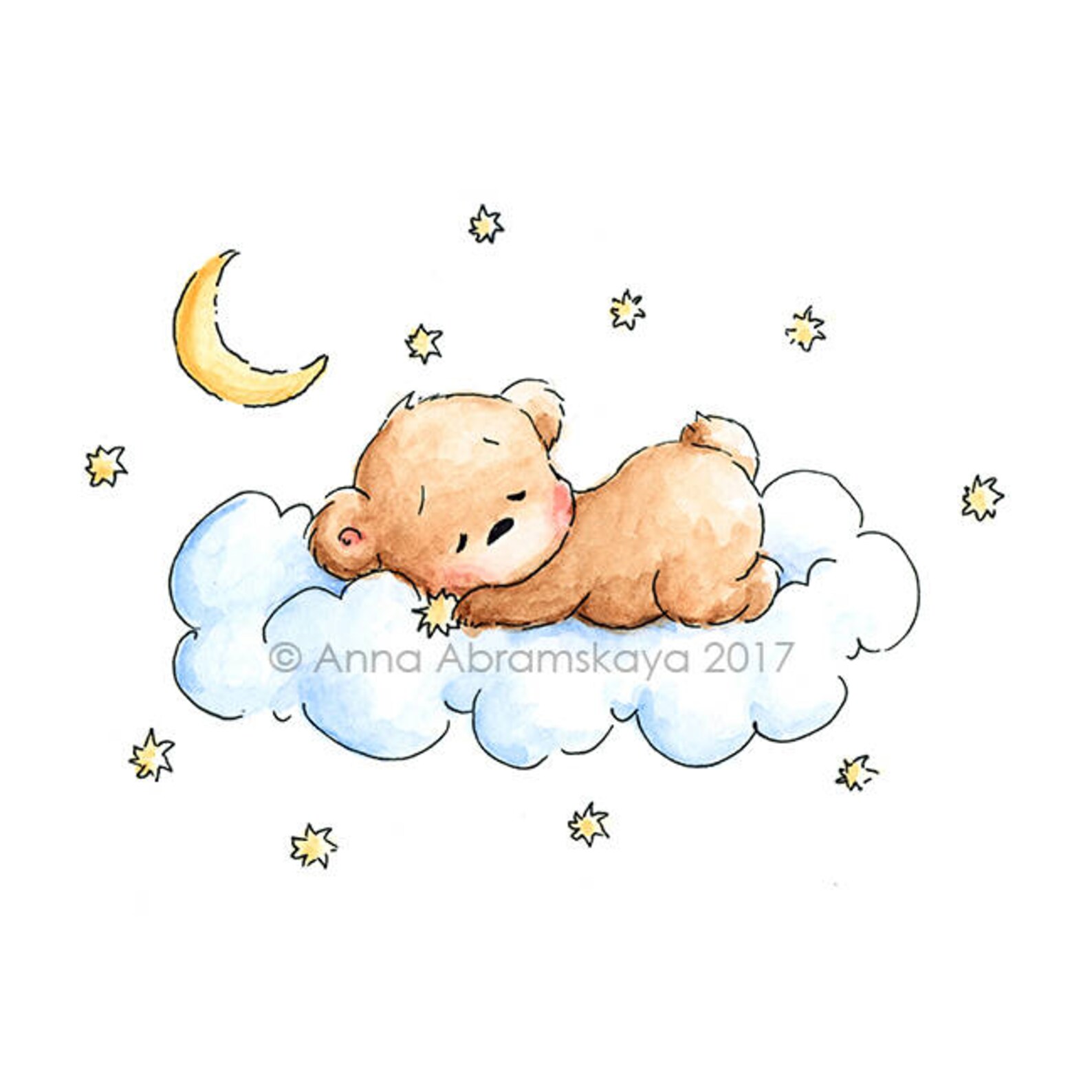 Set of 3 Cute Teddy Bears Prints Printable Art Nursery - Etsy