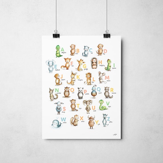 instant download alphabet poster alphabet art etsy