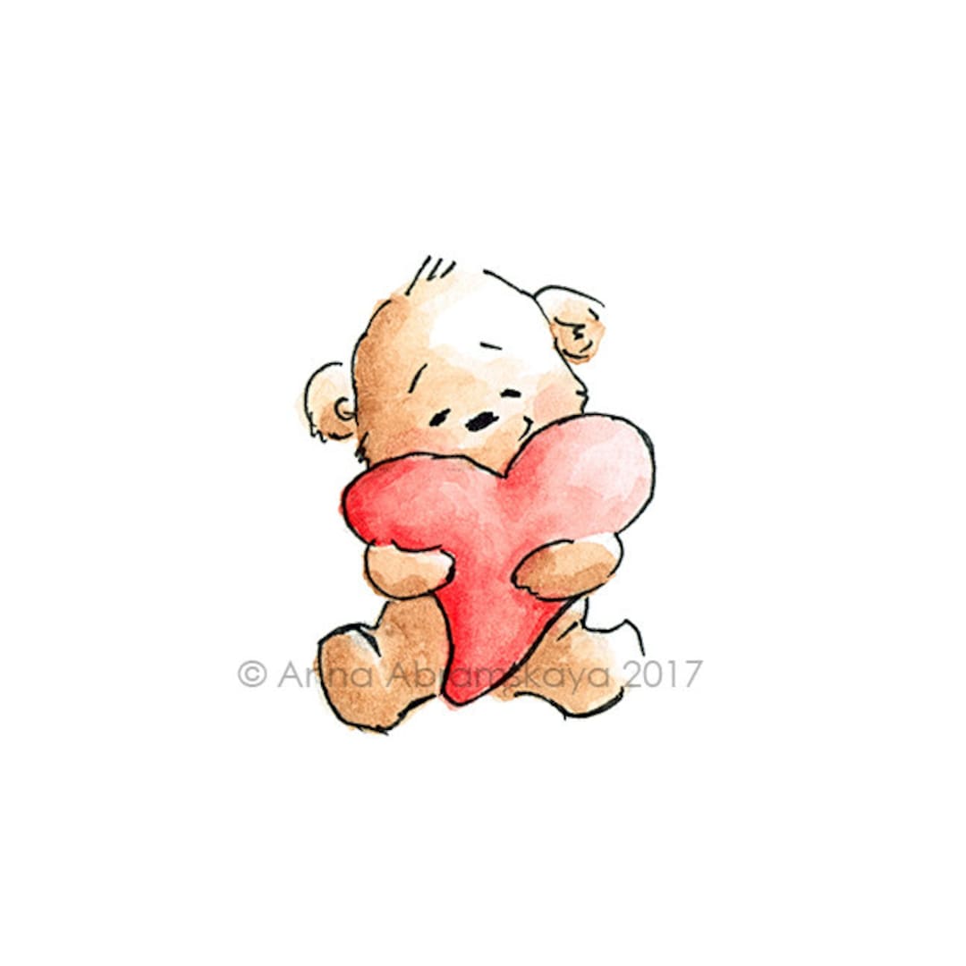 How to Draw a Teddy Bear Holding a Heart Easy - YouTube