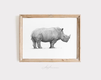 サイ　動物ペン画No.13 サイ 動物ペン画No.13 サイ動物ペン画No.13 サイ 動物ペン画