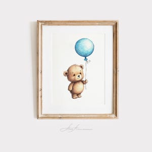 Clipart de osito de peluche dibujado a mano – Decoración para baby shower y habitación infantil – Descarga digital PNG/JPEG