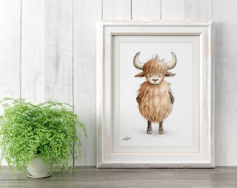 Yak - Printable Art - Nursery art - Nursery decor - Kids room decor - Children's art - Children's wall art - Kids wall art - Baby room