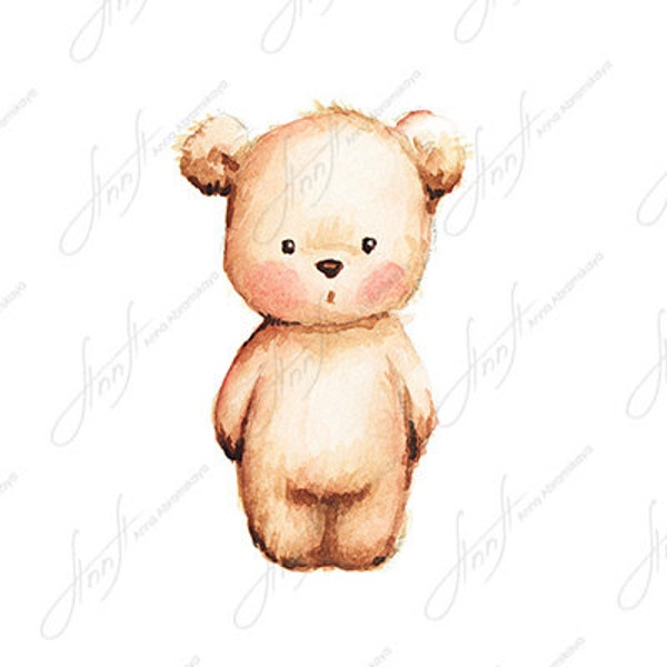 Teddy Bear Nursery Wall Decor. Children's Illustration. Printable Art. Digital file. Instant Download.