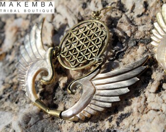 ウィングイヤリング、エンジェルイヤリング、ナカールシェルイヤリング、トライバルイヤリング、エンジェルイヤリング、シェルイヤリング、ハンドメイドイヤリング