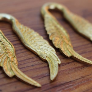 WING EAR WEIGHTS, brass ear weights, ear weights, wing earrings, handmade earrings, festival earrings