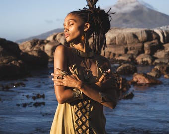 FESTIVAL DRESS, mud cloth dress, bogolan dress, handmade dress, festival style dress, burning man dress, hand dyed dress, tribal dress, long
