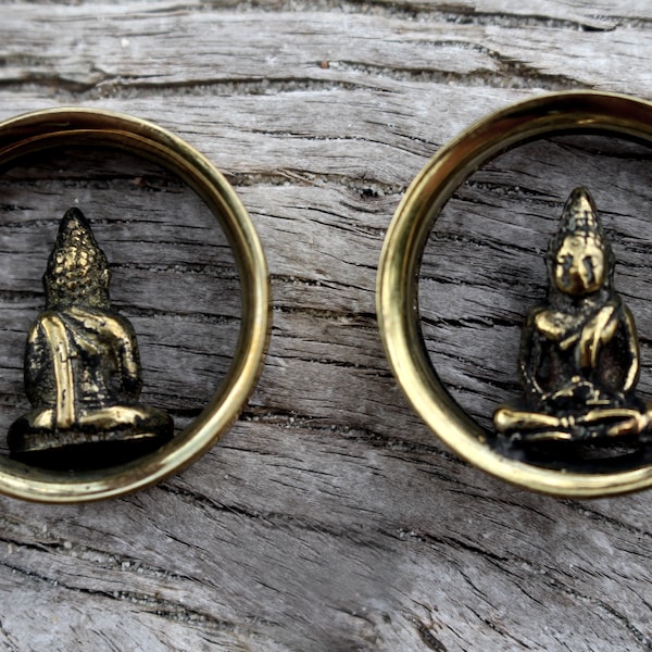 BUDDAH EAR PLUGS, tribal earrings, ear expansions, ear weights, plugs, gauges, body piercing jewelry, spiritual earrings