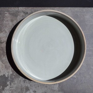 Gray stoneware serving plate