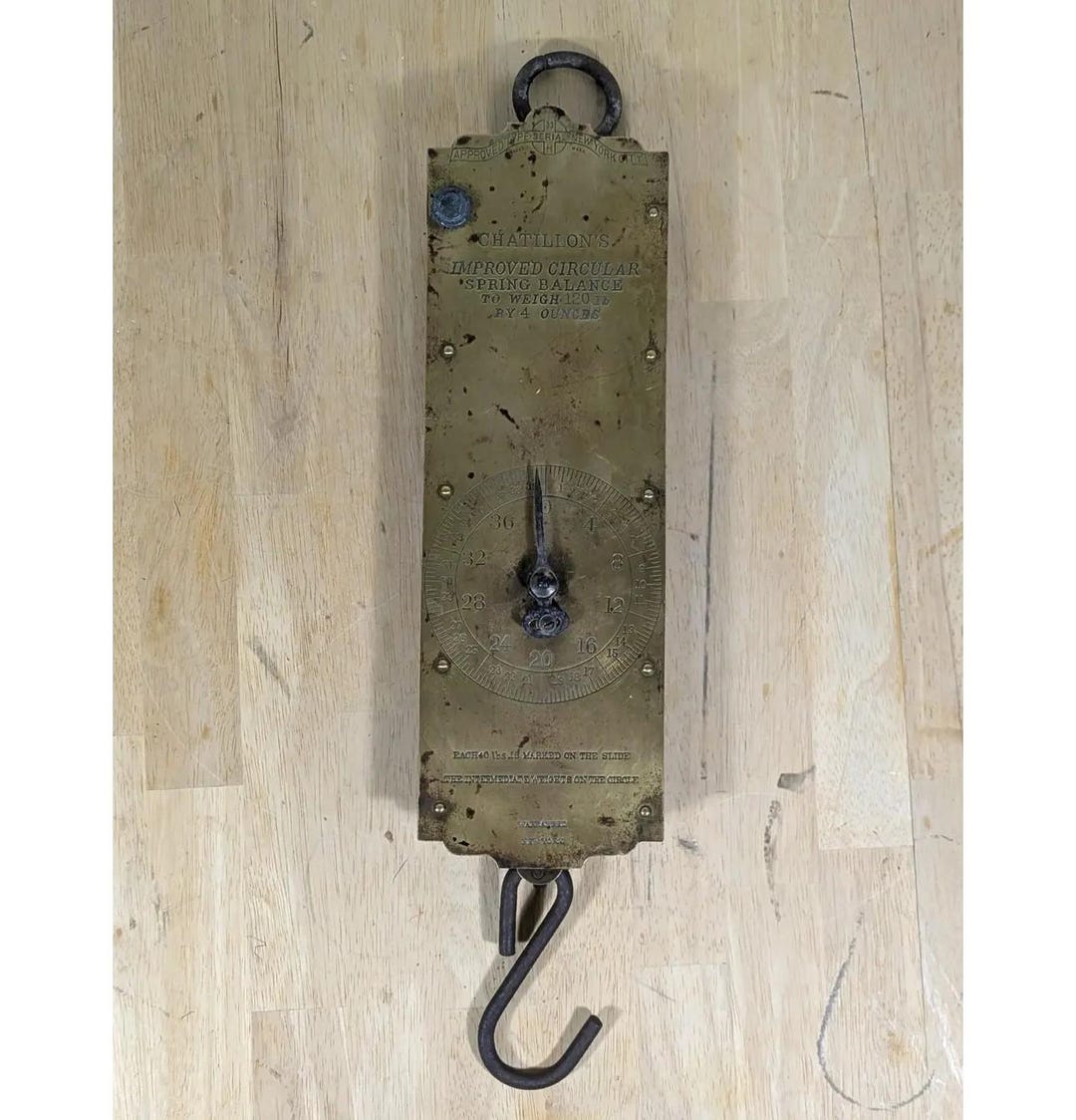 Antique Chatillon's 33H Improved Circular Spring Balance Scale, 120lb ...