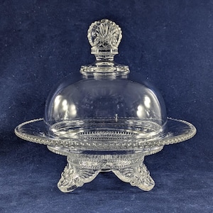 c. 1898 United States Glass Co &quot;Colorado&quot; #15057 EAPG Dome Covered Butter Dish
