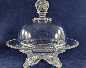 c. 1898 United States Glass Co &quot;Colorado&quot; #15057 EAPG Dome Covered Butter Dish
