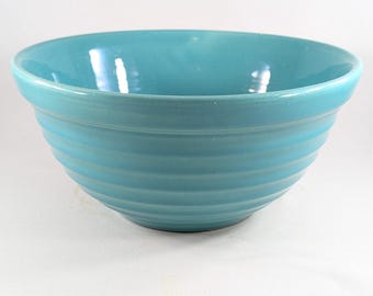 Bauer Pottery Hi-Fire #12 Turquoise Mixing Bowl, 9.25&quot; Diameter