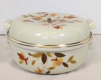 Hall Jewel Tea Mary Dunbar Autumn Leaf Casserole Baking Dish With Lid