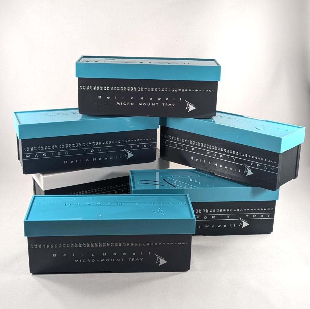 6 Bell & Howell Mark II Micro Mount Slide Storage Boxes, 40 Slides per ...