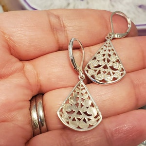 Teardrop Floral Design Dangle Earrings