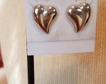 Sterling Silver Heart Post Earrings