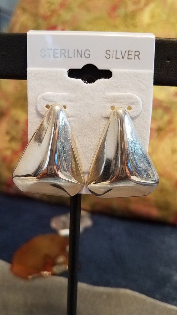 Sterling Silver Pyramid Post Earrings
