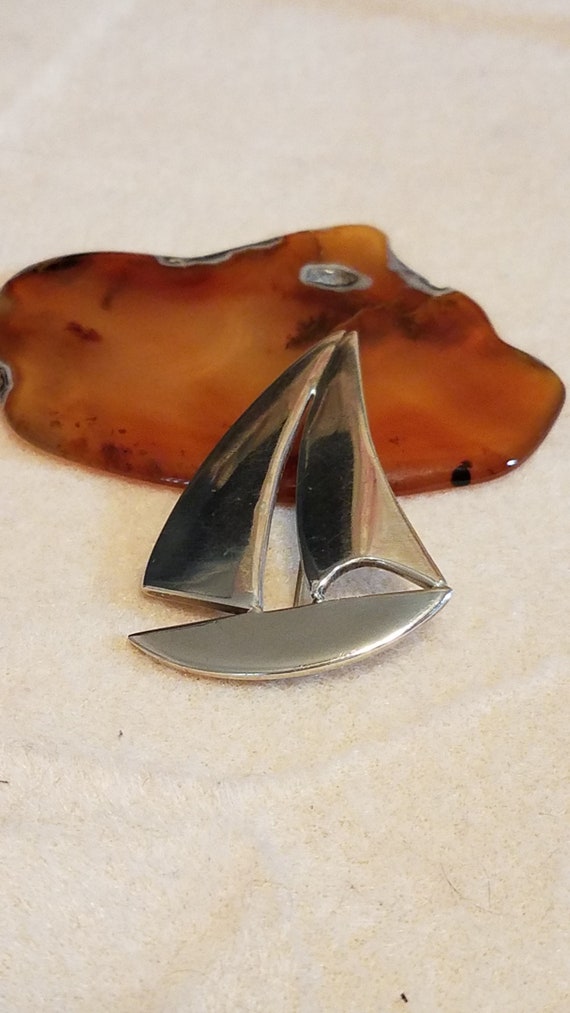 Sterling Silver Sailboat Brooch/Pin