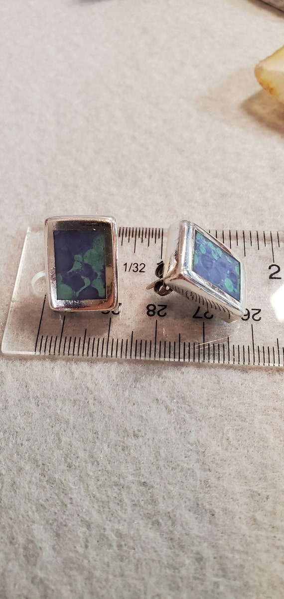 Azurite and Malachite Post Earrings