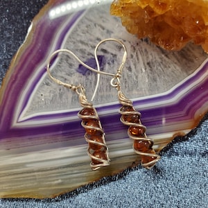 Amber Beads Dangle Earrings