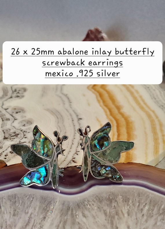 Abalone Butterfly Earrings - image 2