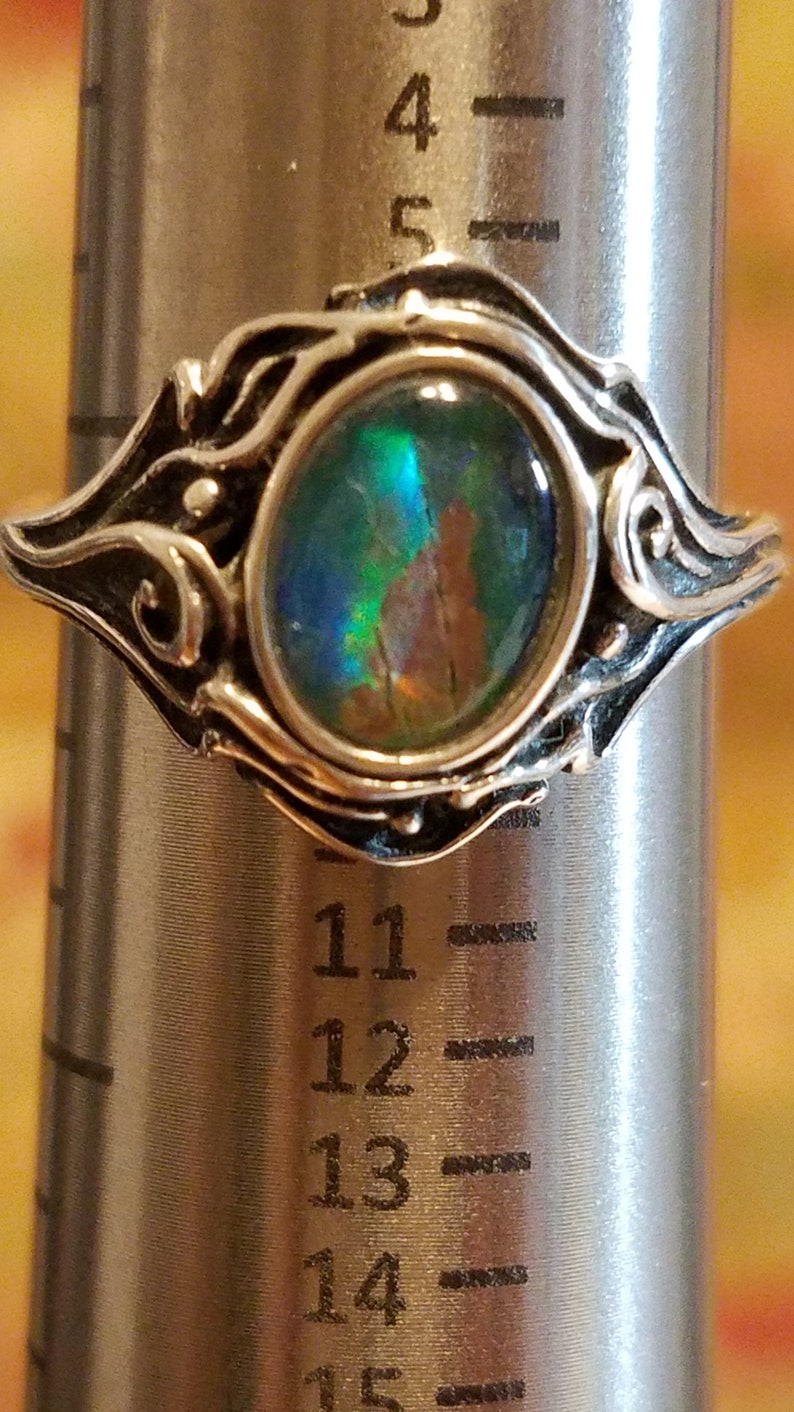 Australian Black Opal Ring