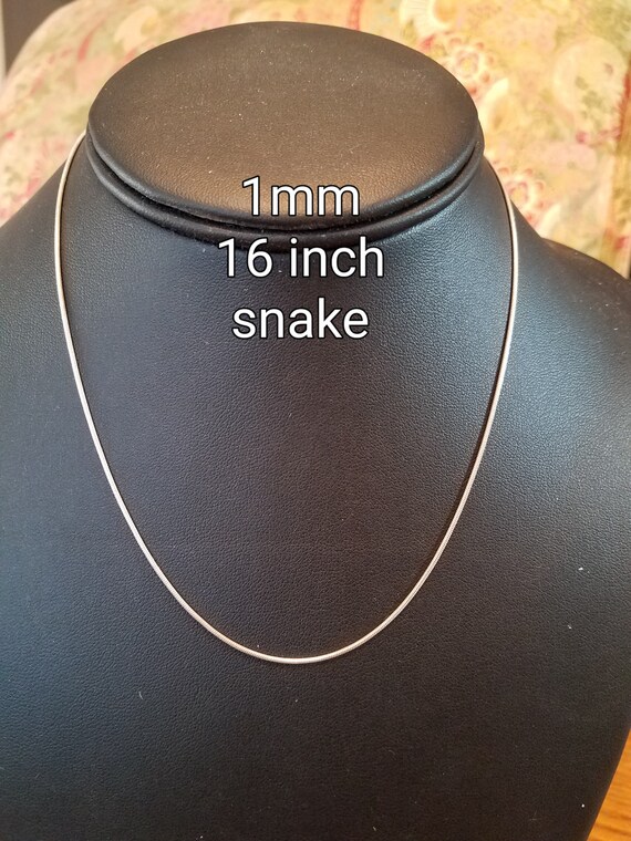 1mm 16 inch Snake Chain Sterling Silver
